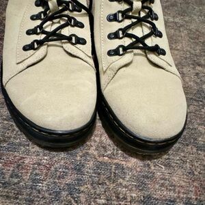 Cream Dr Martens Combat boots